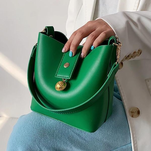 

evening bags fashion pu leather bucket crossbody for women 2021 trendy shoulder bag handbags bolsa feminina