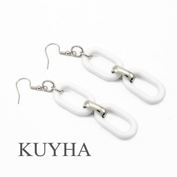 

hoop & huggie beautiful candy color long chain personality earrings, trendy cool earrings for woman party jewelry, Golden;silver
