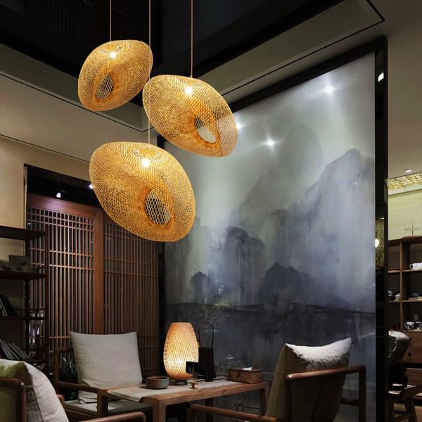 

lighting bamboo lamp handmade chandelier retro cafe bar for garden restaurant bedroom pendant lamps