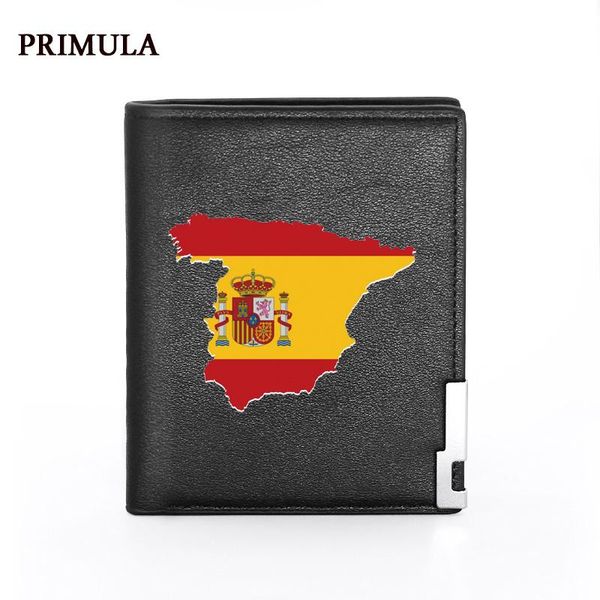

wallets primula male pu leather men holders spain symbol map women short purses high quality, Red;black