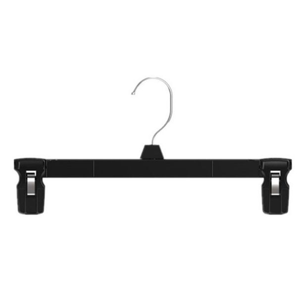 

pants hangers black plastic skirt hanger with non slip big clips and rotatable hook durable sturdy & racks