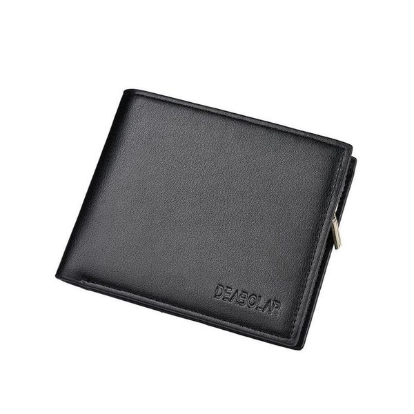 

wallets deabolar quality men soft polyurethane short wallet fashion business card holder 3 fold coin purse, Red;black