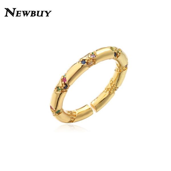 

wedding rings buy gold color copper minimalism jewelry open design cz finger ring for women girl wholesale party birthday gift, Slivery;golden