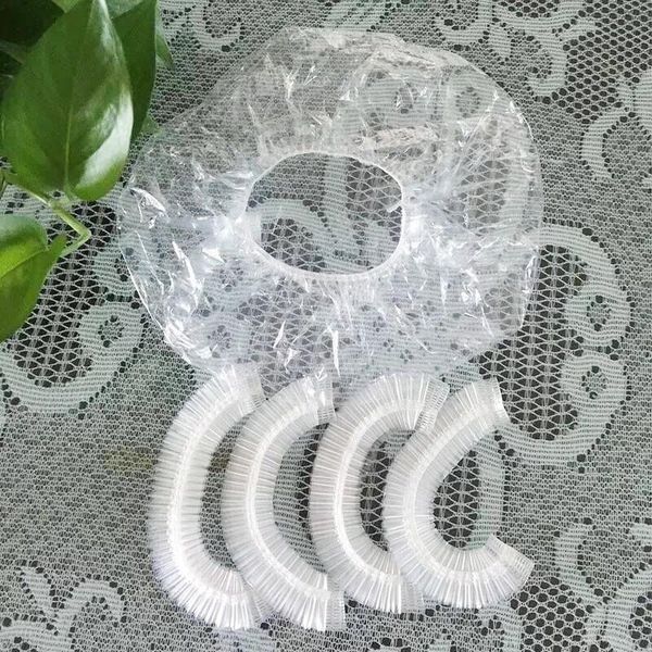

shower caps 10pcs disposable hat el one-off elastic bathing cap clear hair salon bathroom products