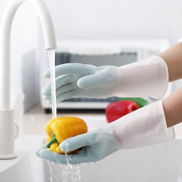 

8pair gradient color dishwashing gloves housework waterproof latex disposable