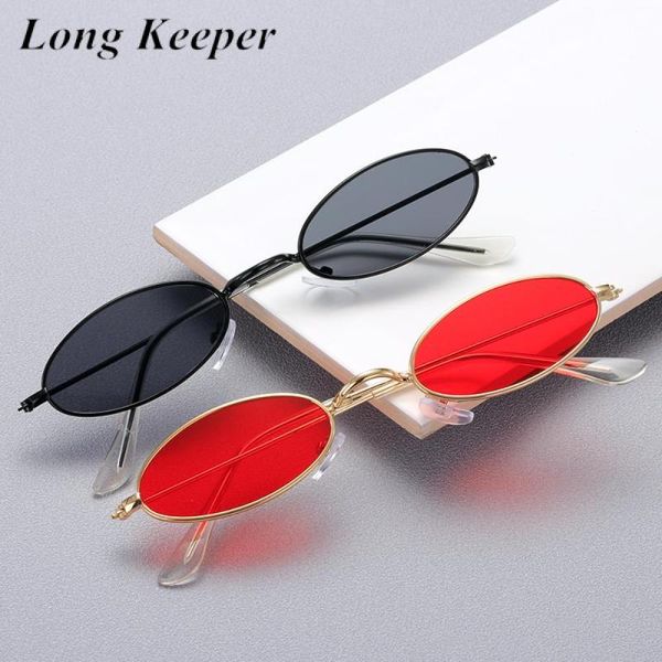 

retro small oval sunglasses women men vintage shades black red metal sun glasses for female fashion brand designer lentes de sol, White;black