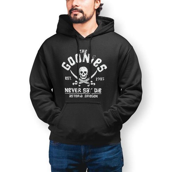 

men's hoodies & sweatshirts goonies mens hoodie casual long cotton warm outdoor pullover x, Black