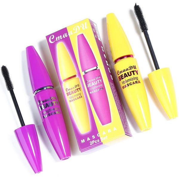 CMAADU 2PCS / Set 4D Eye Mascara Eyeliner Caneta À Prova D 'Água Preto Grosso Ondas Prova Prova Extensão Eyelash Volumizando Apertura Cosméticos 50sets / lote DHL