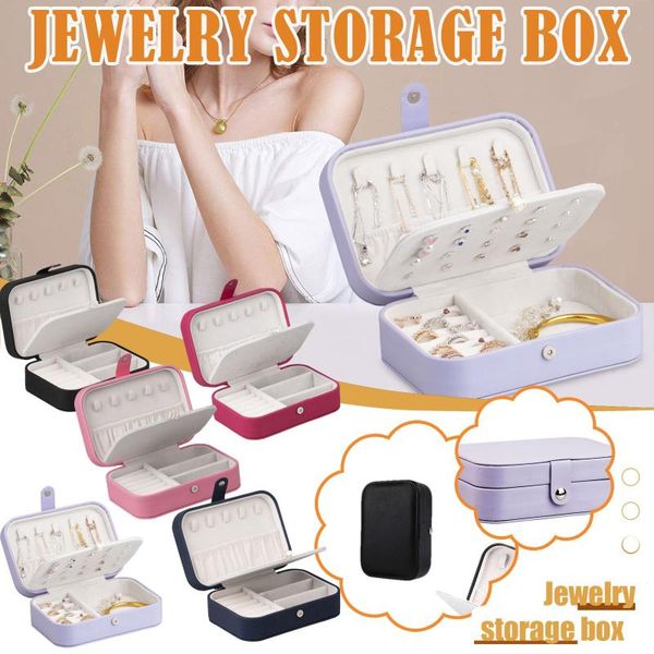 

storage boxes & bins double-layer large-capacity household box necklace earrings jewelry cosmetics travel kit ladies beauty bag