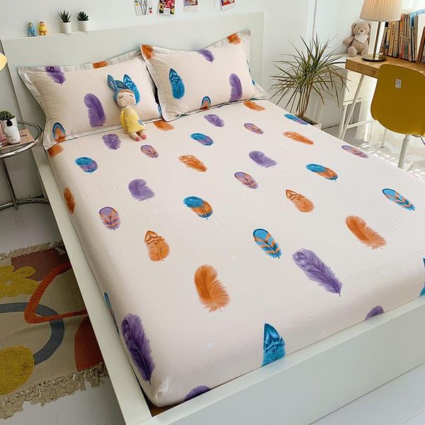 

sheets & sets 1 pcs bedsheets fitted sheet elastic bed cotton queen king full mattress cover 150x200 180x200cm case need order