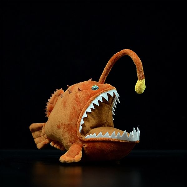 Original macio realista lanterna peixes pelúcia brinquedo simulação monkfish lophiiffes oceano animal de aniversário de boneca animal para crianças 210728