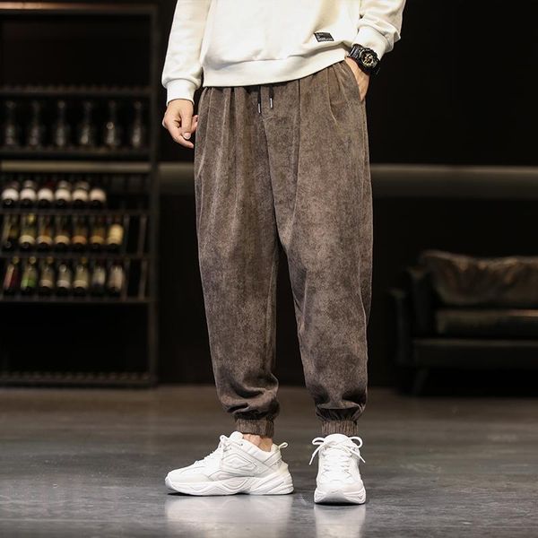 

men's casual pants 2021 trousers men slim fit sweatpants jogger solid sweat streetwear, Black