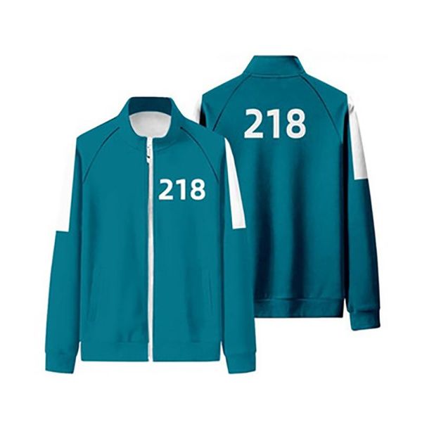 

gym clothing 2021 autumn men's sports jacket hoodie plus size running comprehensive training pants long sleeve coat squid round six mal, White;black