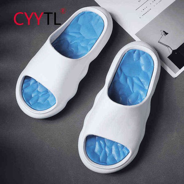 

cyytl pillow slippers for men shower indoor outdoor massage shoes soft household sandals non slip floor open toe beach slides y220307, Black