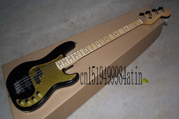 

new custom 4 strings fd precision bass metal black bass guitar @24