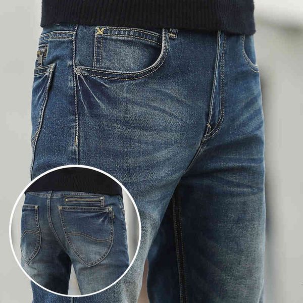 

men's jeans brand straight jeans men slim youth casual stretch classic fashion retro blue gray streetwear hip hop long pants m8i2