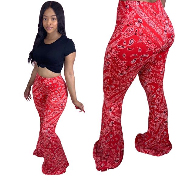 

ht6031 women's nightclub casual printed flared pants, Black;white