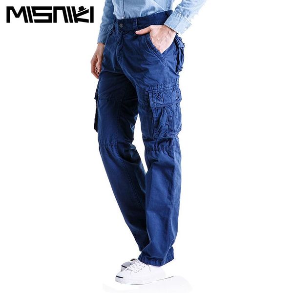 

men's pants 2021 autumn men cargo baggy army green pant for male loose pocket trousers 29-40 cyg260, Black