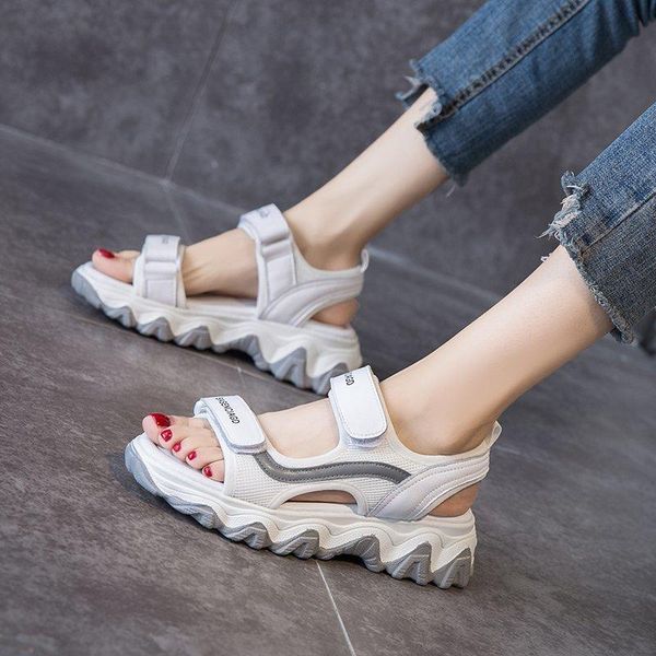 

summer chunky sandals for women fashion platform sandal ladies designers casual wedges female brand sports, Black