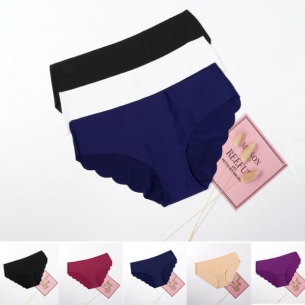 

3 pcs set summer ice silk women panties seamless underwear briefs underpants lingerie g string hipster intimates, Black;pink