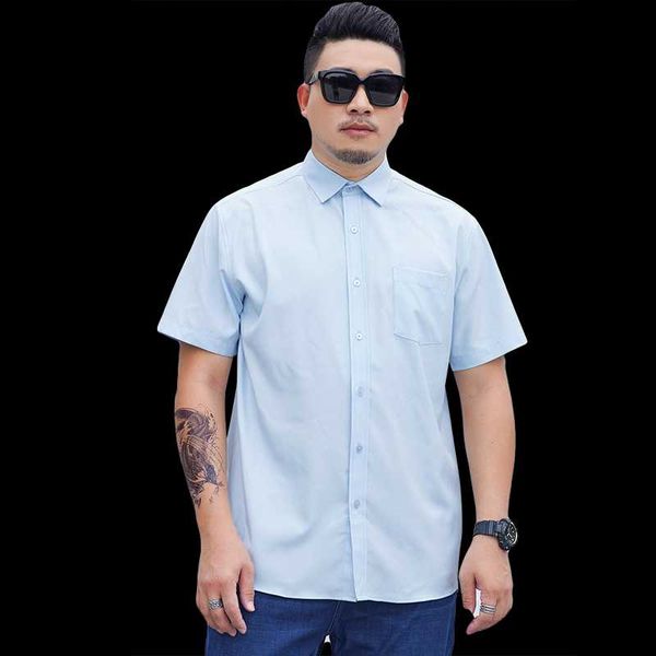 

men's casual dress short sleeved shirt twill white blue pink black male slim fit for men social shirts 10x 5xl 6xl 7xl 8xl, White;black