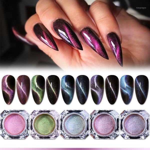 

cat nail eye powder shining magic art glitter pigment dust colored acrylic diy designs decoration tools1, Silver;gold