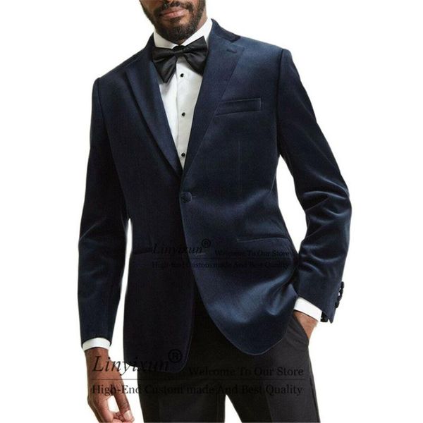 

men's suits & blazers classic slim fit men for wedding navy velvet blazer groom tuxedos notch lapel groomsman costume homme jacket blac, White;black