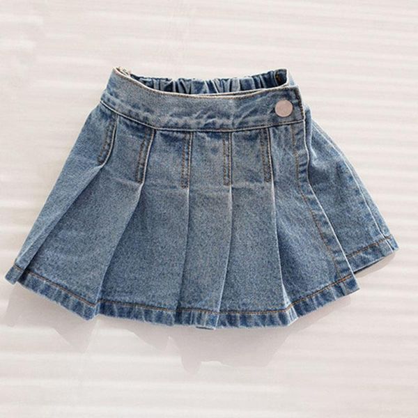 

shorts 2-7t jeans skirt for girls toddler kid baby clothes summer denim pleated elegant cute sweet trousers, Black