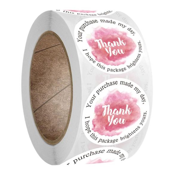 

gift wrap 1 roll/500pcs thank you tag stickers decorative package sealing decals