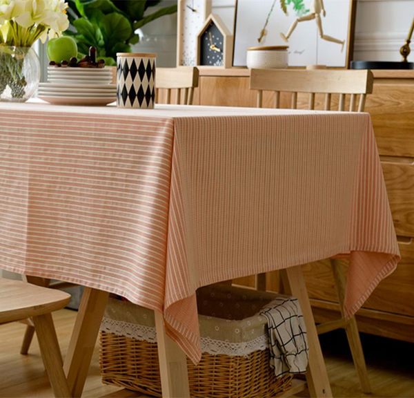 

table cloth cotton art family rectangular stripe wedding dinning decoration cover