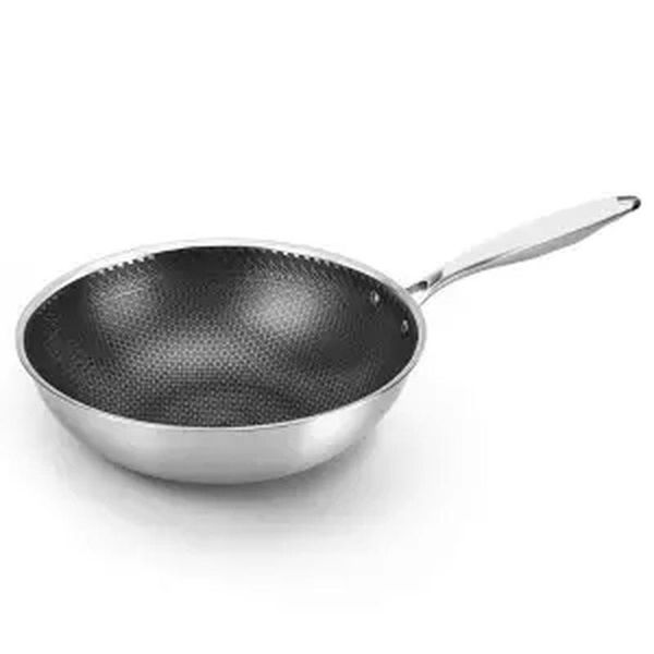 

pans stainless steel skillet nonstick frying pan wok honeycomb saute multipurpose kitchen cookware without glass cover