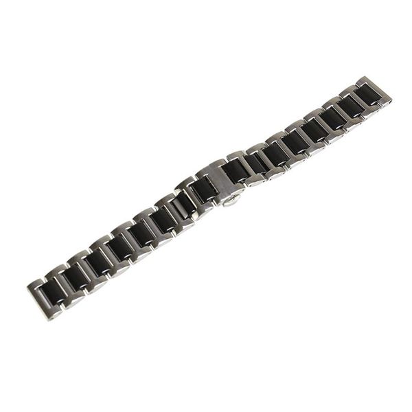 

watch bands 20mm 22mm solid stainless steel ceramic strap band flat end for all watches, Black;brown