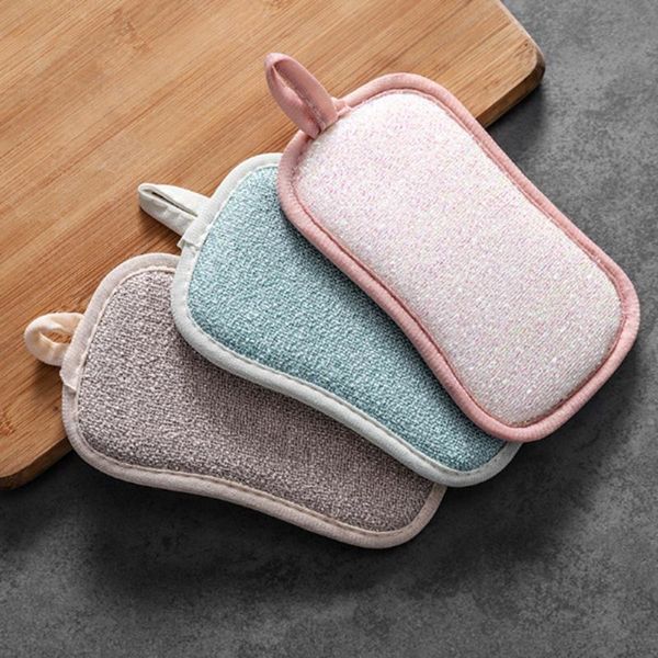 

cleaning cloths 4pcs double sided highly efficient scouring pad dish cloth kitchen tools wipers rags strong decontamination towels