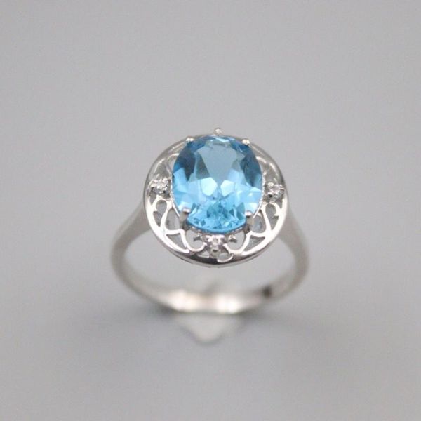 

cluster rings pure 925 sterling silver ring width 15mm blue z bead lace for woman us size 6-10, Golden;silver