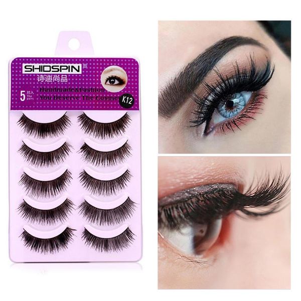 

pairs/set false eyelashes natural thick eye lashes fiber feather soft cotton stem eyelash for party and home maquillaje tslm2