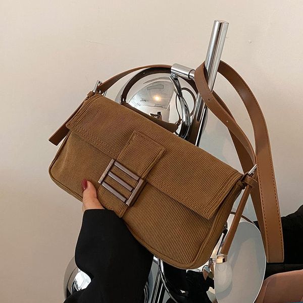 

evening bags vintage 2021 fashion female tote bag quality solid color corduroy women designer handbag shoulder messenger
