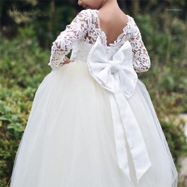 

girl's dresses ball gown flower girl dress lace appliques baby girls party long sleeves back bow first communion1, Red;yellow