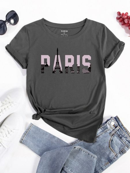 

building & letter graphic tee a3ws#, White