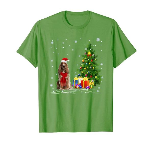 

men's t-shirts funny cocker spaniel dogs lover gift santa hat t-shirt, White;black