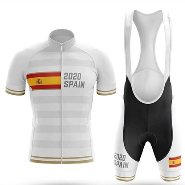 

racing sets spain national team summer bib short sleeve cycling jersey roupa ciclismo mujer road bike clothing sportswear kit, Black;blue