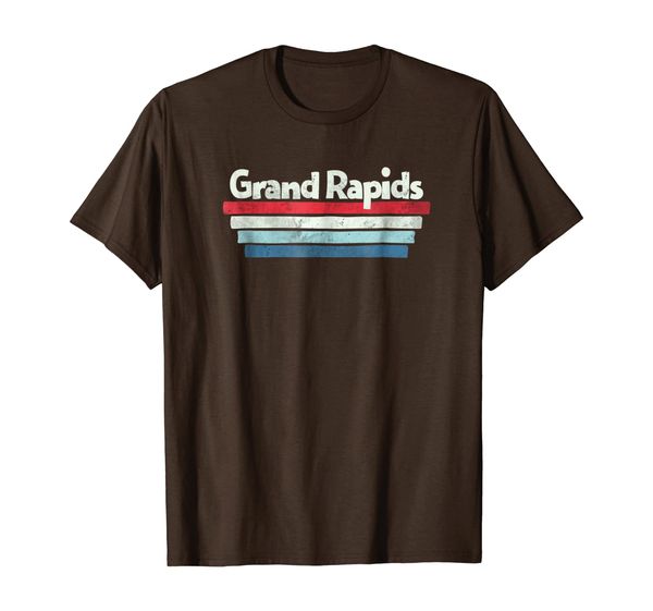 

vintage retro 70s 80s grand rapids michigan t-shirt, White;black
