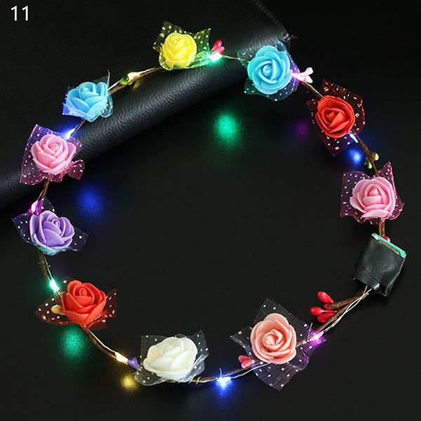 

flower crowns headband wreaths 10led bridal wreath luminous headdress for wedding birthday holiday party decor decoration
