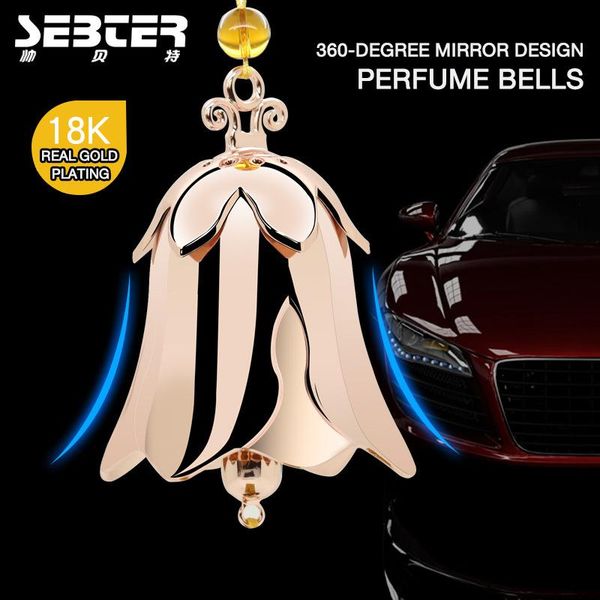 

car high-end 18k gold pendant bell perfume box rear view mirror modeling accessories decoration interior decorations