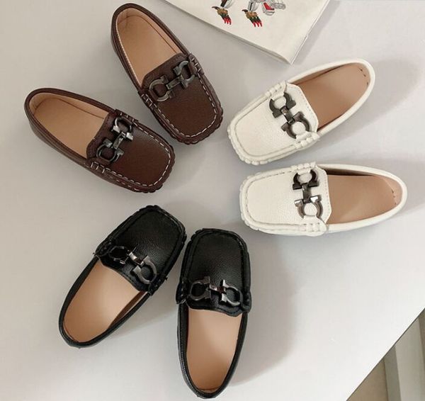 Primavera Outono Tênis Infantil Sapatos Meninos Sapato de Couro Respirável Menino Mocassim Moda Moda Criança Menina Tênis Criança 21-30