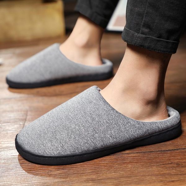 

slippers winter home mens shoes casual flip flop footwear flat indoor slipper comfortable plus size 36-47, Black