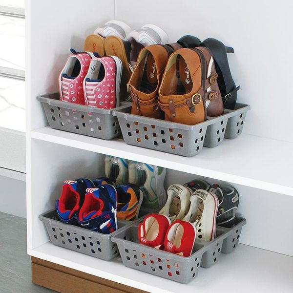 

storage baskets plastic three shoes racks shoe box space saver organizer footwear stand saving cupboard cabinets holders