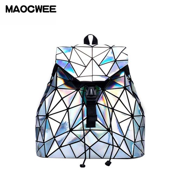 

backpack laser geometric holographic men lapbag large capacity designer women travel backpacks students school bags