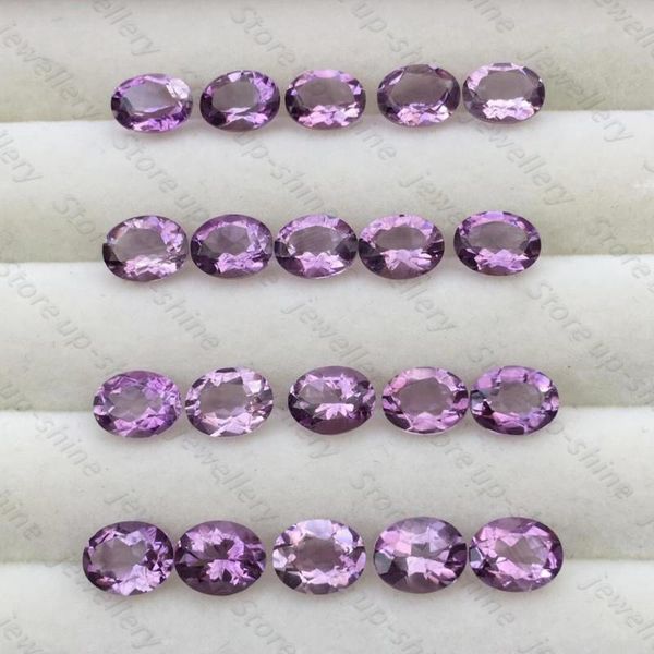 

cluster rings natural amethyst loose stone ring face 7x9mm oval 1 p, Golden;silver