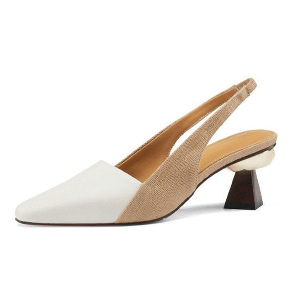 

women pumps cow leather slingbacks ladies shoes spring summer shallow arrival poined toe 2021 fashion woman dress, Black