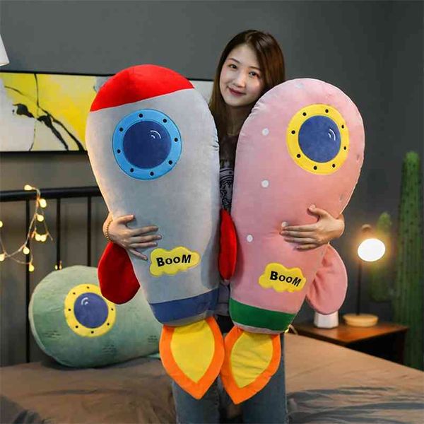 Custine di razzo creativo Creativo creativo giocattoli morbidi con piuma in cotone imbottito di ragazze lunghe letti per vacanza regalo 210728